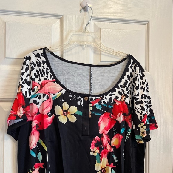 Women's Plus Size Floral Relaxed-Fit Casual Summer Vacation Blouse Top 18W-20W - Picture 7 of 7